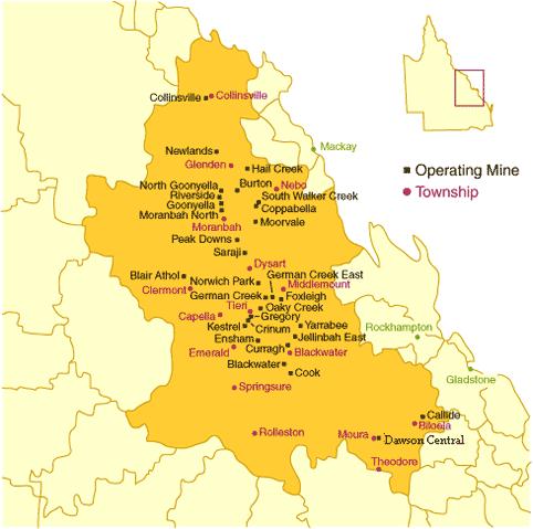 Map Of Floods In Queensland. Map of Queensland Coal Mines